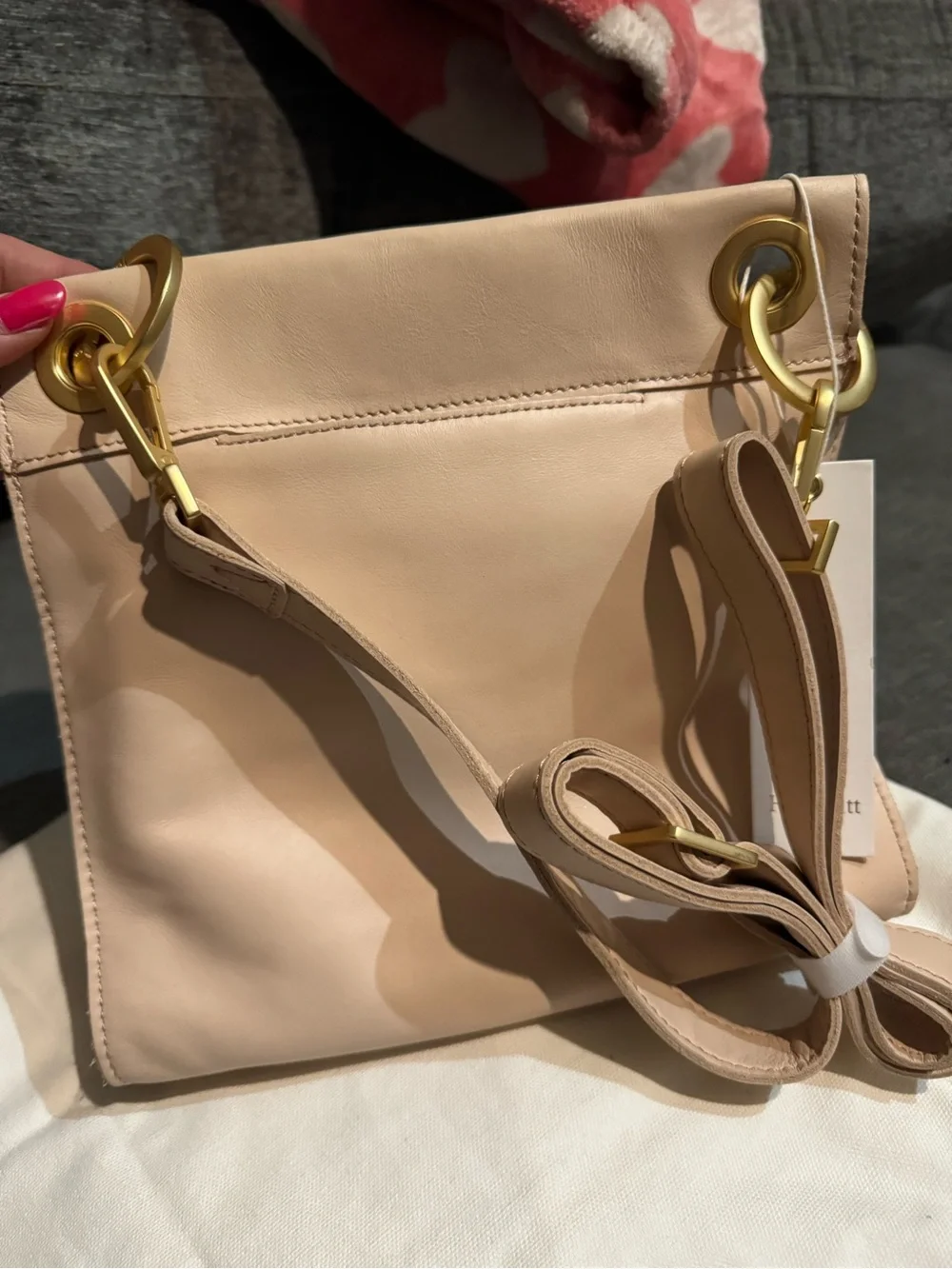 Hammitt Quilted Leather Shoulder Bag in Blush Pink